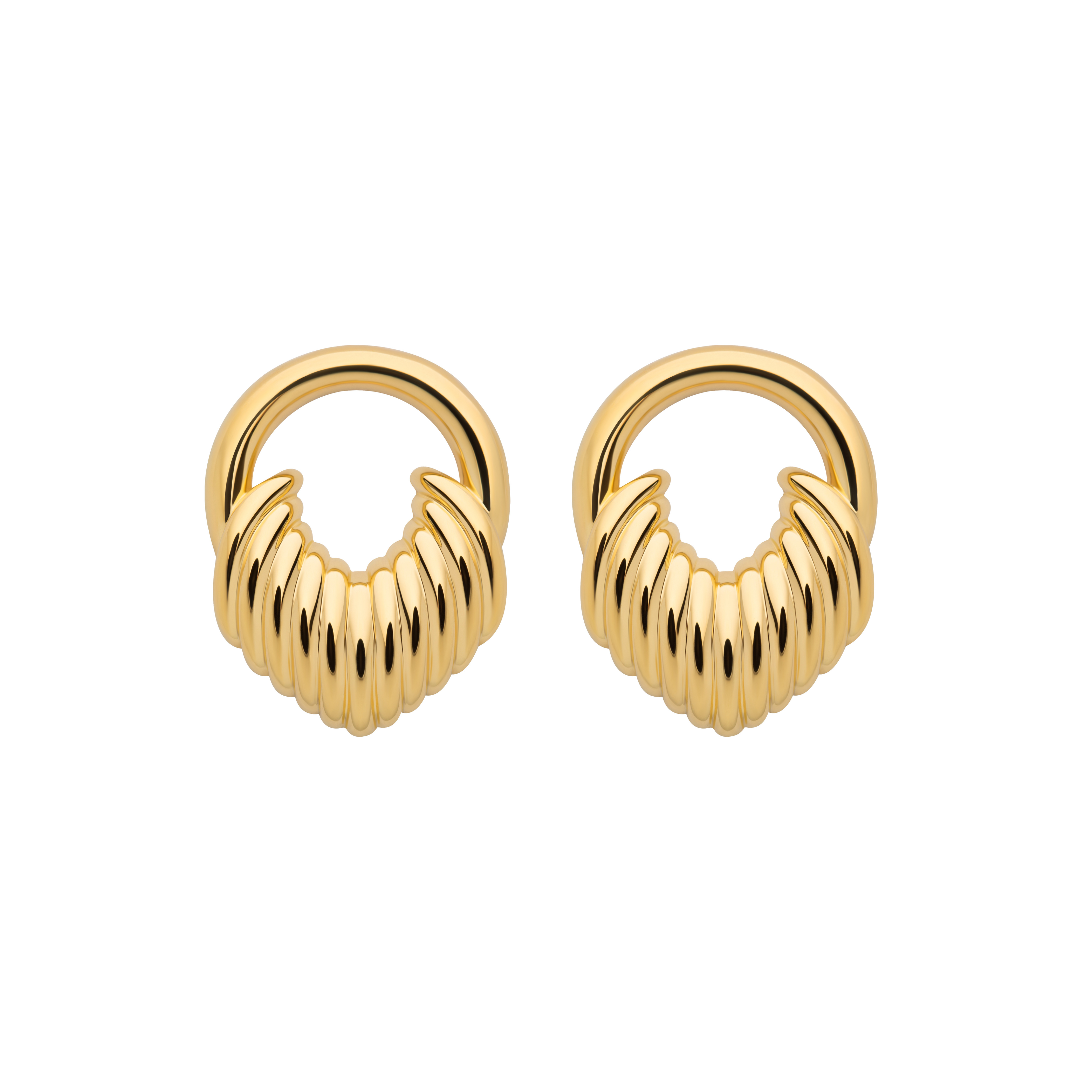 LIVIA door knot 80s gold vermeil earrings 