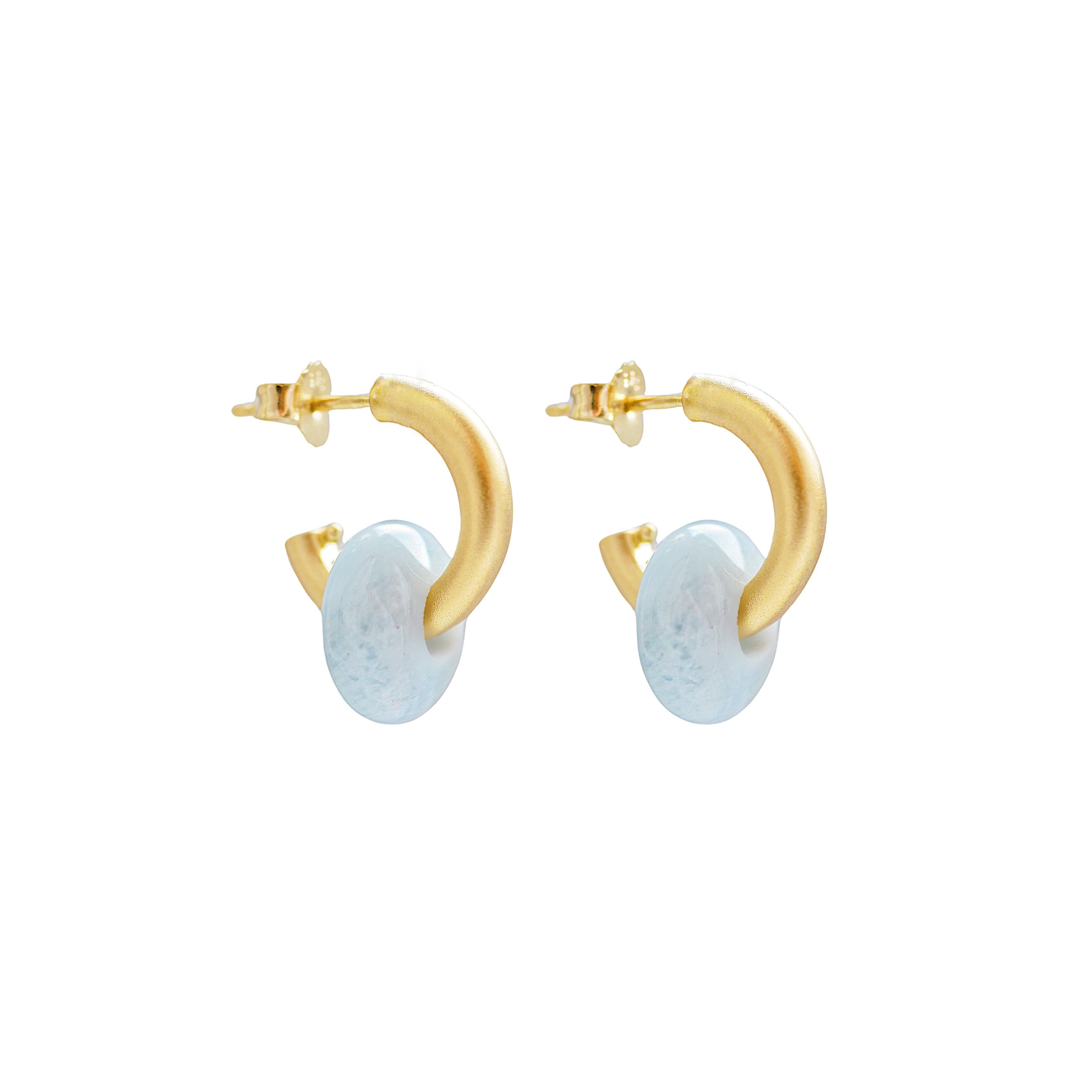 Isla Hoop Earrings in 18k Gold Vermeil Birsenaite