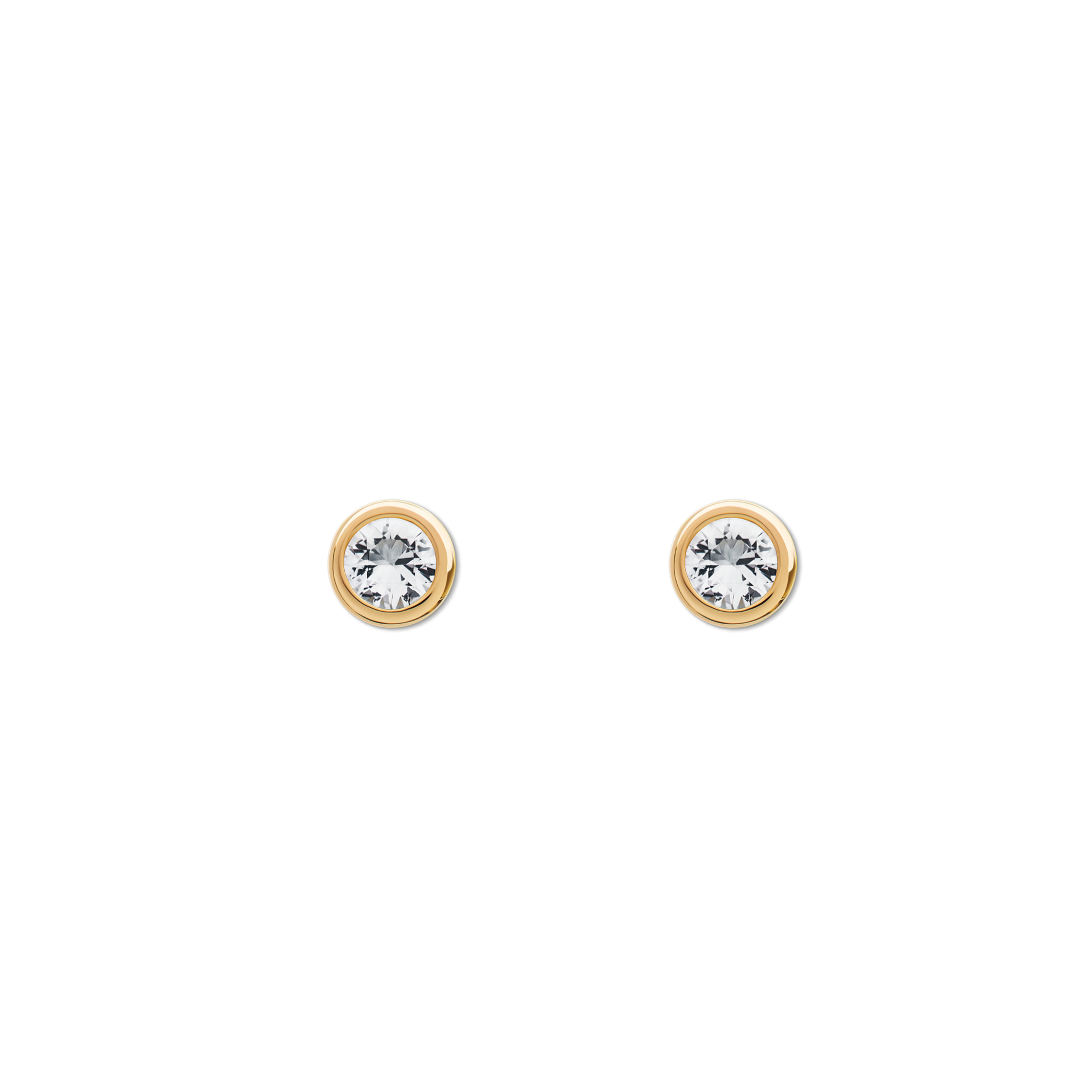 18k Gold Vermeil Stud Earrings, adorned with dazzling Topaz stones