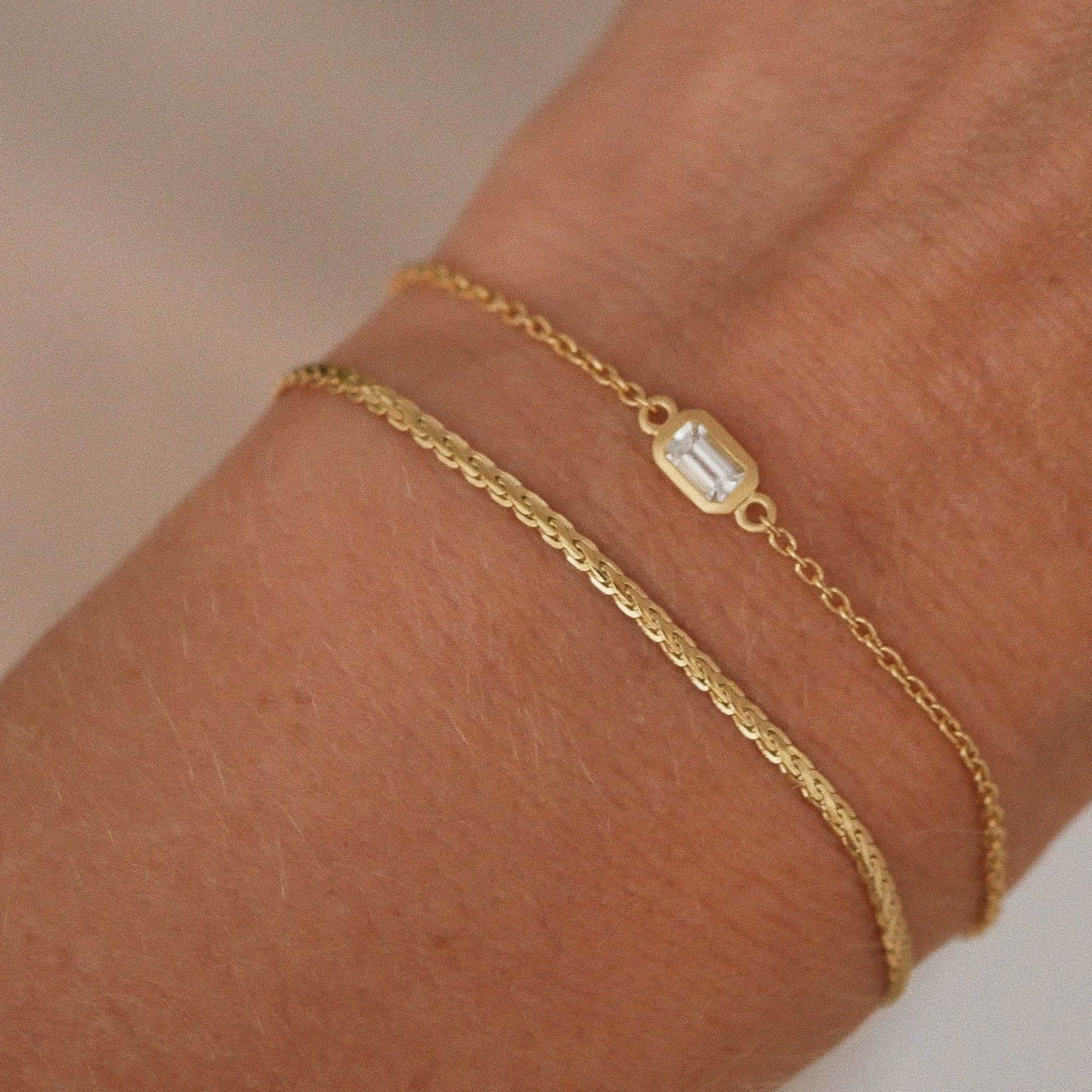 18k gold vermeil Birsenaite bracelet chain 