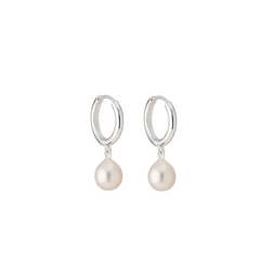 Pomona Pearl Huggie Hoop Earrings