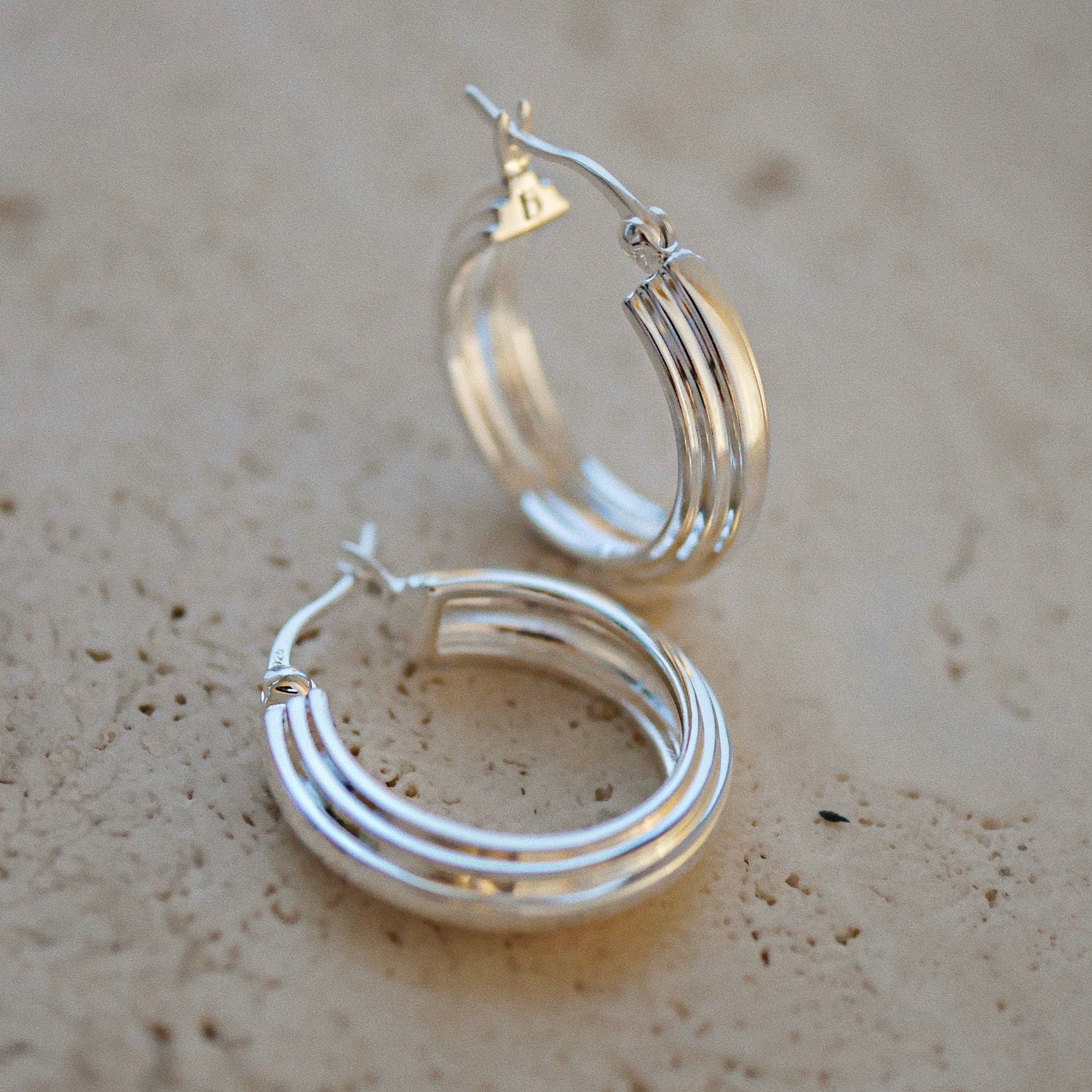 Nostalgia Silver Hoop Earrings