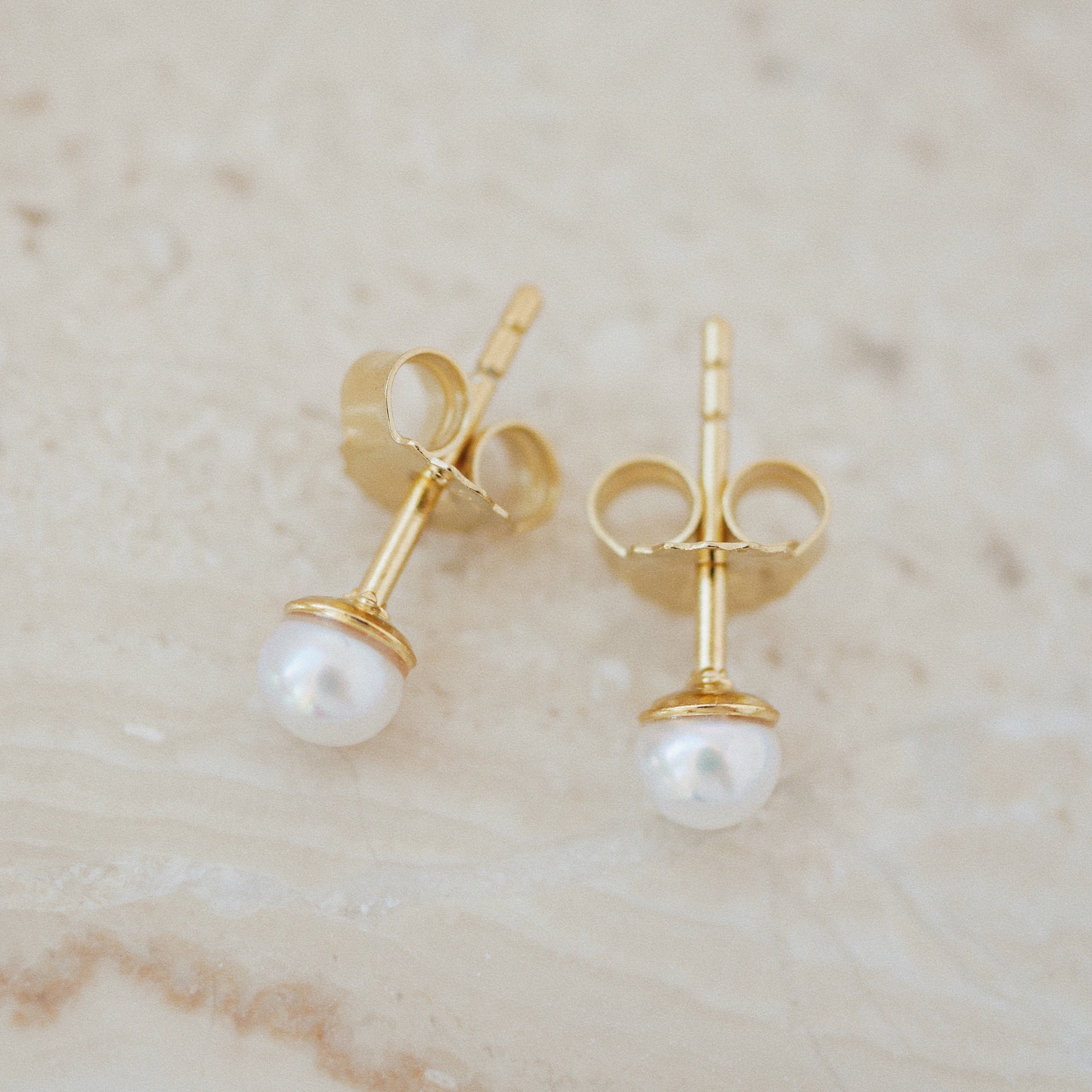 petite pearl birsenaite stud earrings