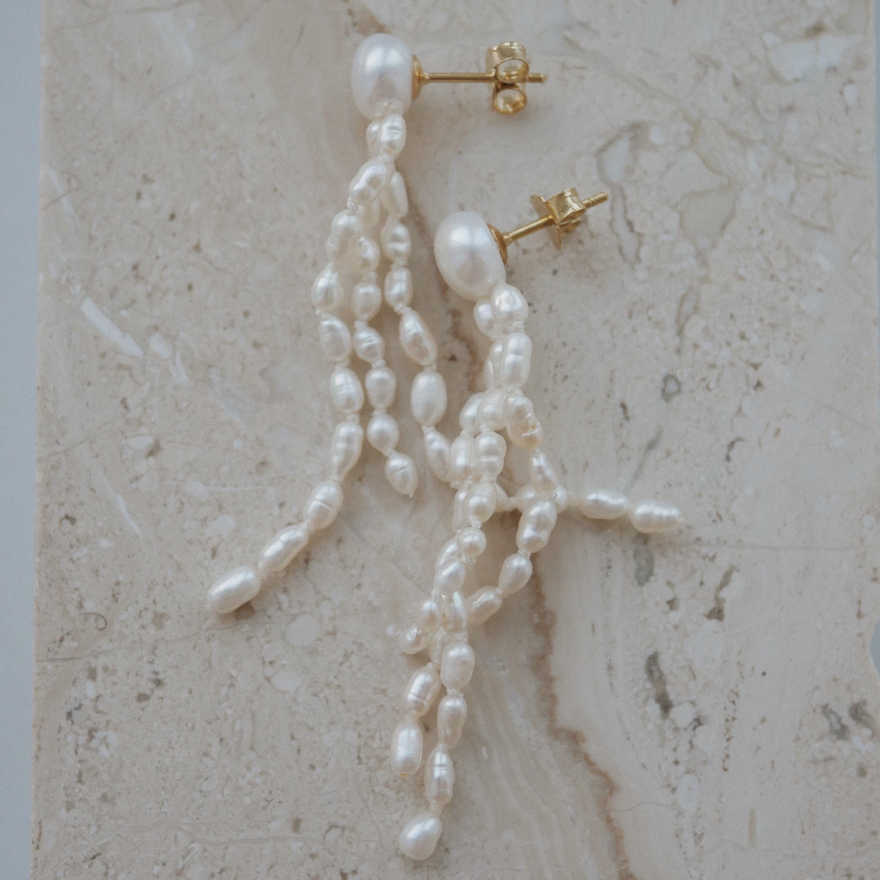 Chloe Long Pearl Earrings - Main Image