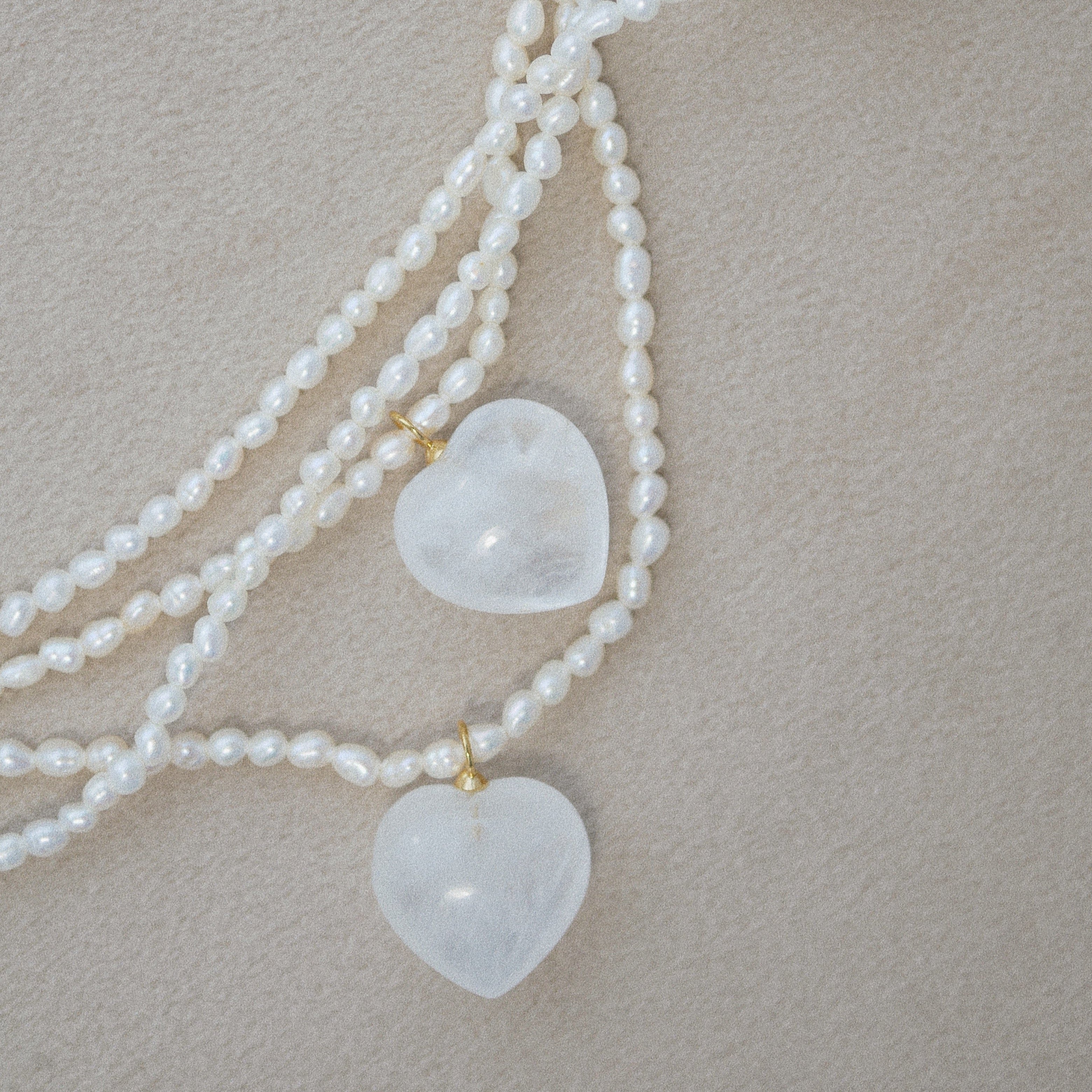 love pearl and quartz pendant necklace 