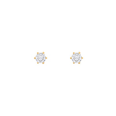 Pair of ropund cut stud earrings on a white background