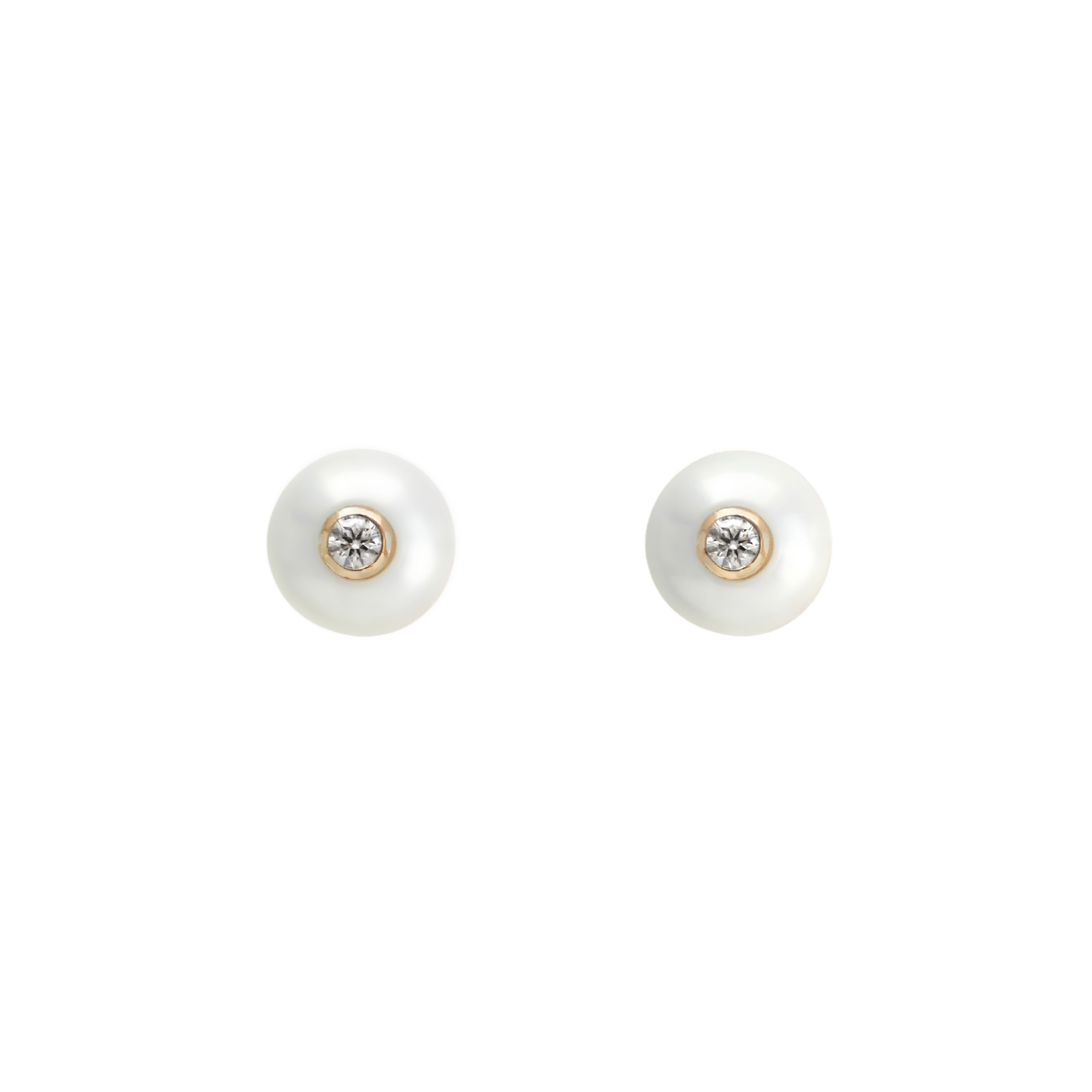 Birsenaite Pearl moissanite stud earrings 