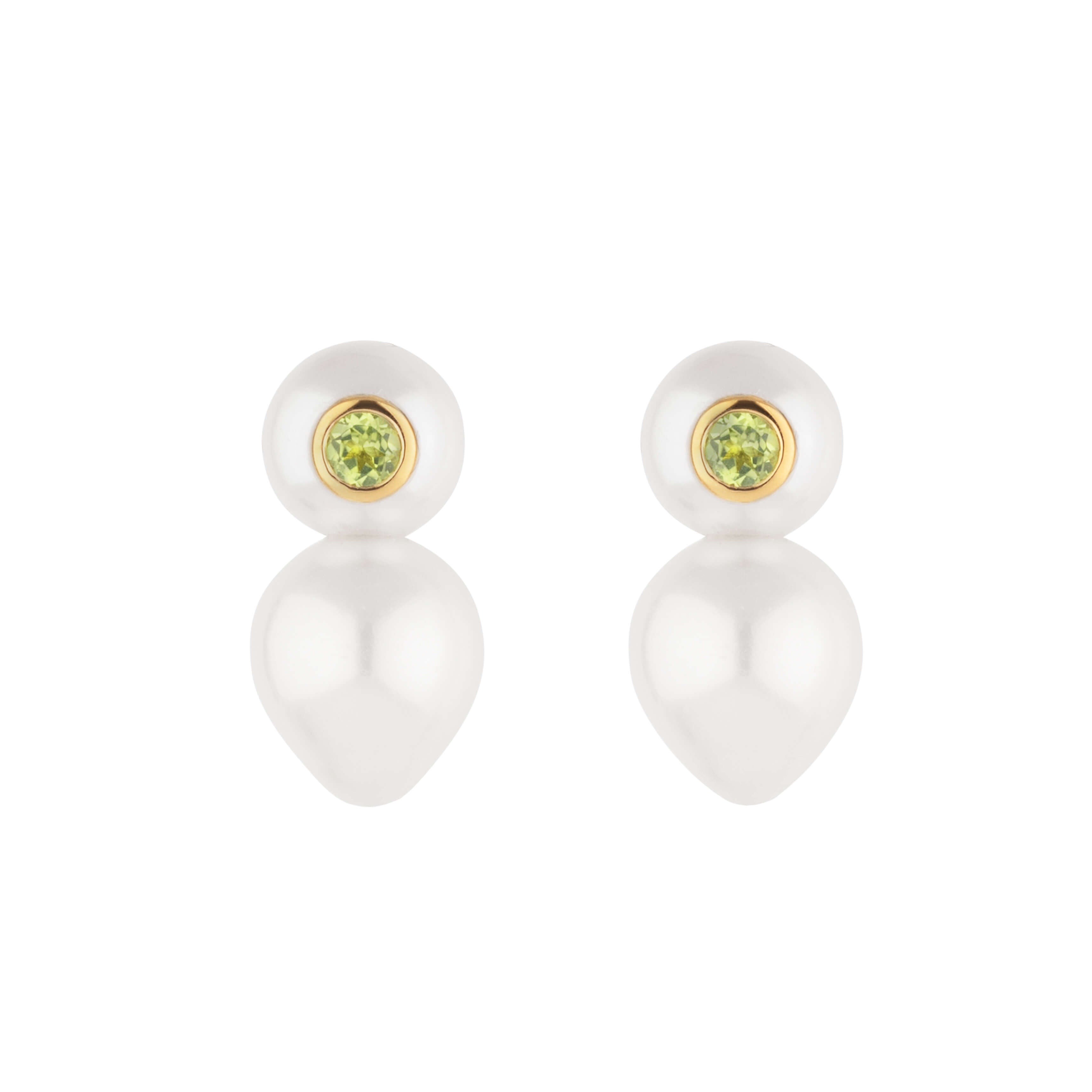 Birsenaite Pearl Peridot Earrings 