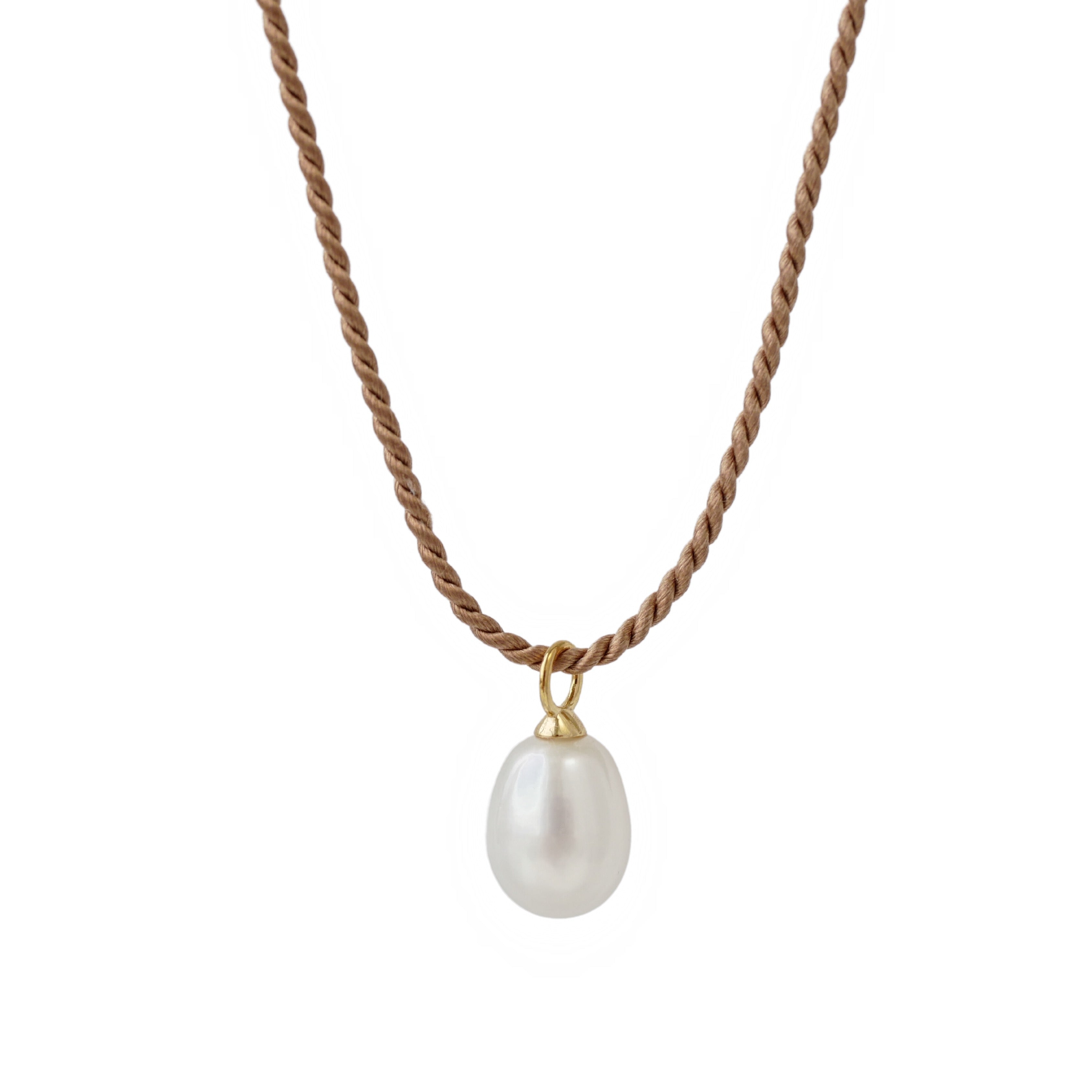 Silk and Pearl Pendant Necklace
