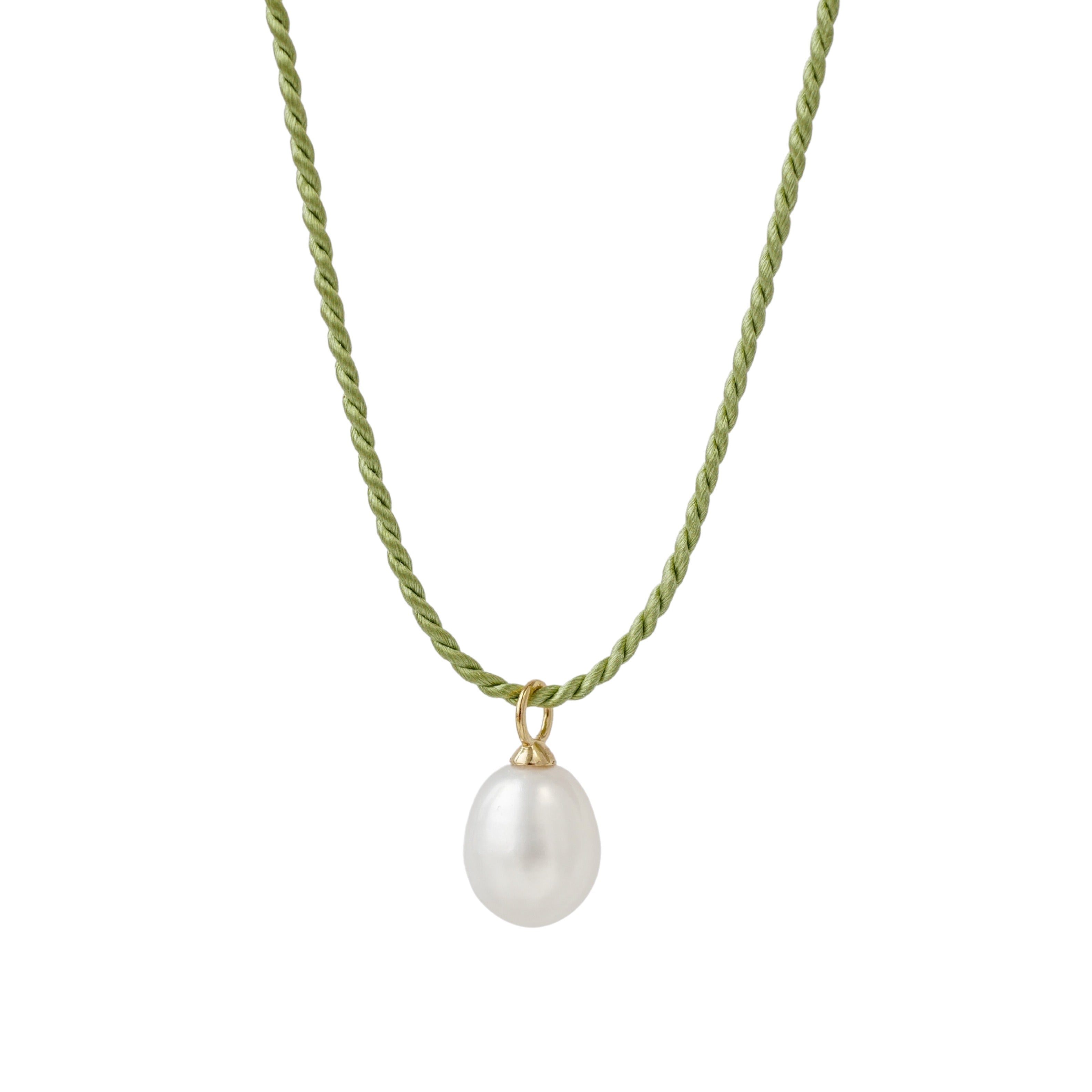 Silk and Pearl Pendant Necklace
